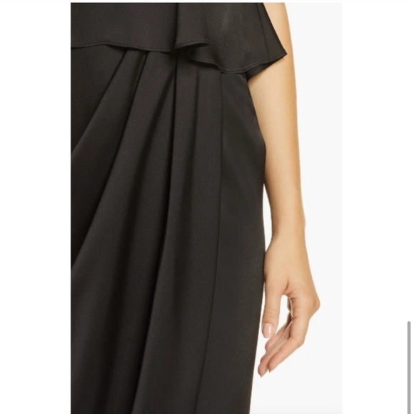 Shona Joy Black Luxe Frill Tulip Hem Maxi cocktail party wedding dress size 6 - Picture 4 of 9